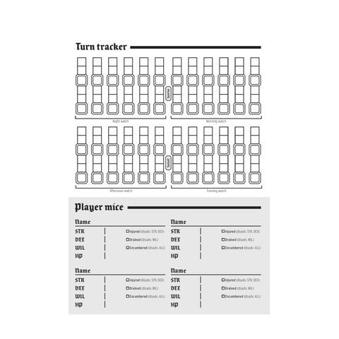 Mausritter: GM Sheet